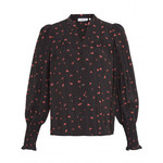 Giovanni Capraro 29303-20 Dames Blouse - Zwart [Kraag Geblokt]