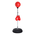 HOMCOM boksset, verstelbare punchingball, inclusief bokshandschoenen, ideaal voor training, 126-144 cm, rood | Aosom.nl