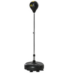 HOMCOM Boksballenset Stabox, Verstelbare fitness bokszak trainingsset, incl. handschoenen, voor professionals, beginners, 133-151 cm, Zwart | Aosom.nl