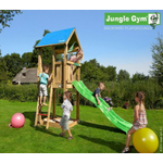 Houten speeltoestellen Jungle Castle met glijbaan