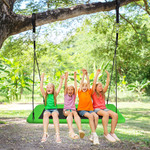 Dubbele Kinderschommel met Schommelframe Belastbaar Tot 300 kg (2 Schommels met Frame)