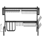 HOMCOM Vaatwerkmand, Modulaire Vaathouder van Metaal, tot 26 kg Belastbaar, Zwart