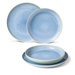 OTIX Diner Bordenset - 6 Persoons - Blauw - 26,5cm - Keramiek - BLUEBELL