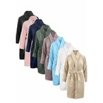 Fleecebadjas met naam borduren - unisex-s/m-marineblauw