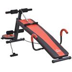 HOMCOM Sit-up buiktrainer, verstelbare trainingsbank, ideaal voor thuisfitness, stevig ontwerp, compact formaat, 117 x 30 x 75 cm, zwart | Aosom.nl