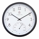Buitenklok - Houten Plantenbak met klok en Thermometer - Buiten Gebruik - Wit - 50 x 30 x 15 cm