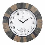Wandklok met thermometer en luchtvochtigheidmeter voor buiten 38 cm - Weerstations