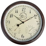 Wandklok met thermometer en luchtvochtigheidmeter voor buiten 38 cm - Weerstations