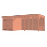 Buitenverblijf Verona 625x335 cm - Plat dak model links - combinatie 1