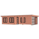 Buitenverblijf Verona 520x335 cm - Plat dak model rechts - Combinatie 1