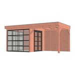 Buitenverblijf Verona 755x400 cm - Plat dak model links