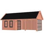 Buitenverblijf Verona 400x400 cm - Plat dak model rechts - Combinatie 1
