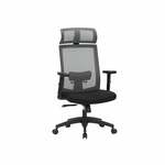 Ergonomische bureaustoel met voetsteun, Zwart + Blauw