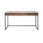 Bureau Homeworx zit/sta handmatig verstelbaar - mangohout/zwart - 75/118x120x70 cm - Leen Bakker