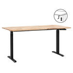 Bureau Homeworx zit/sta elektrisch verstelbaar - eikenkleur/zwart - 75/118x160x80 cm - Leen Bakker