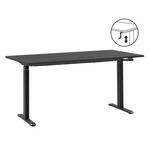 Bureau Homeworx zit/sta handmatig verstelbaar - eikenkleur/zwart - 75/118x160x80 cm - Leen Bakker