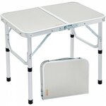 VEVOR klaptafel campingtafel 720x720x610 mm, opvouwbare tuintafel 2-laags balkontafel multifunctionele tafel met 4 bekerhouders 25 kg belastbare campingtafel klaptafel draagbaar Oxford-stof