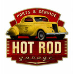 Hot Rod Garage Parts and Service Zwaar Metalen Bord