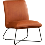 Leren fauteuil less 115 bruin, bruin leer, bruine stoel