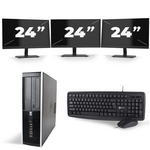 HP Compaq 8200 Elite SFF - Intel Core i3-2e Generatie - 8GB RAM - 128GB SSD - Windows 10 + 3x 24 inch Monitor