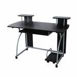 vidaXL Computerbureau 110x60x73 cm spaanplaat zwart en eikenkleurig