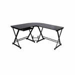 vidaXL Computerbureau 110x52x88,5 cm bewerkt hout zwart