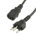 3 Pins Braziliaans type stroom snoer, Kabel lengte: 1.5 meter ( OD5.5 )