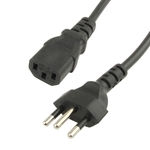 3 Pins Braziliaans type stroom snoer, Kabel lengte: 1.2 meter ( OD5.5 )