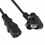 Smal Zuid Afrikaans type stroom snoer, kabel lengte: 1.2 meter (zwart)