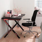 Bureau computertafel - keukentafel - metaal hout - 120 cm x 60 cm - wit met zwart tafelblad