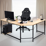 Bureau Stoer - computertafel - industrieel design met opbergplanken - 120 cm breed - wit