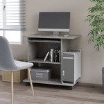 Bureau computertafel - keukentafel - metaal hout - 120 cm x 60 cm - wit met zwart tafelblad