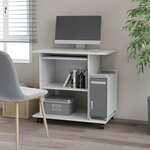 Bureau Stoer - computertafel - industrieel design - met opbergplanken - zwart