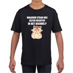 Waarom staan wij altijd negatief in het nieuws t-shirt zwart voor heren - hamsteraars / hamsteren t-shirt