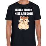 Ik kan er ook niks aan doen hamsteren t-shirt zwart voor dames - hamsteraars / hamsteren t-shirt