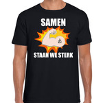 Samen staan we sterk t-shirt zwart voor heren - crisis - solidariteit t-shirt / shirtje