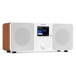 Denver DAB Radio met Bluetooth - Digitale Radio - 40 voorkeuzezenders - DAB+ / FM Radio - DAB48 - Hout/Grijs