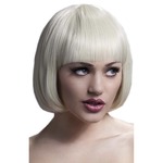 Blonde korte pruik met pony voor dames
