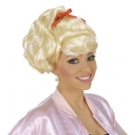 Smiffys carnaval Gothic damespruik - zwart met roze plukken - krullen