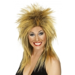 Carnaval verkleed damespruik - blond - lang haar met krullen - Diva - Filmster