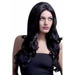 Verkleed pruik - donkerblond/bruin - lange krullen - dames - damespruik