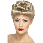 Verkleed pruik - blond haar - jaren 40 - damespruik - 40s - Carnaval pruiken