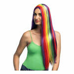 Verkleedpruik voor dames - zwart - Cleopatra/history/fantasy - Carnaval - lang haar - met kralen