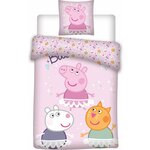 Peppa Pig Dekbedovertrek 3 pigs 140 x 200 cm roze