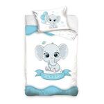 Olifant BABY Dekbedovertrek blauw - 90 x 120 cm - Katoen