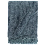 VidaXL Plaid visgraat 125x150 cm katoen marineblauw