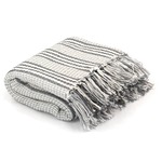 VidaXL Plaid visgraat 220x250 cm katoen marineblauw