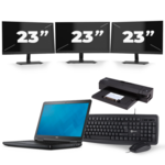 Dell Latitude E5250 - Intel Core i5-5300U - 8GB - 500GB HDD - HDMI - A-Grade + Docking + 3x 24'' Widescreen Monitor