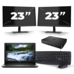Dell Latitude E5250 - Intel Core i5-5300U - 8GB - 500GB HDD - HDMI - A-Grade + Docking + 3x 23'' Widescreen Monitor