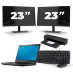 Dell Latitude E5250 - Intel Core i5-5300U - 8GB - 500GB HDD - HDMI - A-Grade + Docking + 2x 24'' Widescreen Monitor